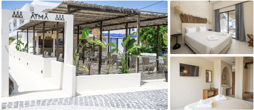 The cozy Atma Beach Rooms & Suites in Faliraki