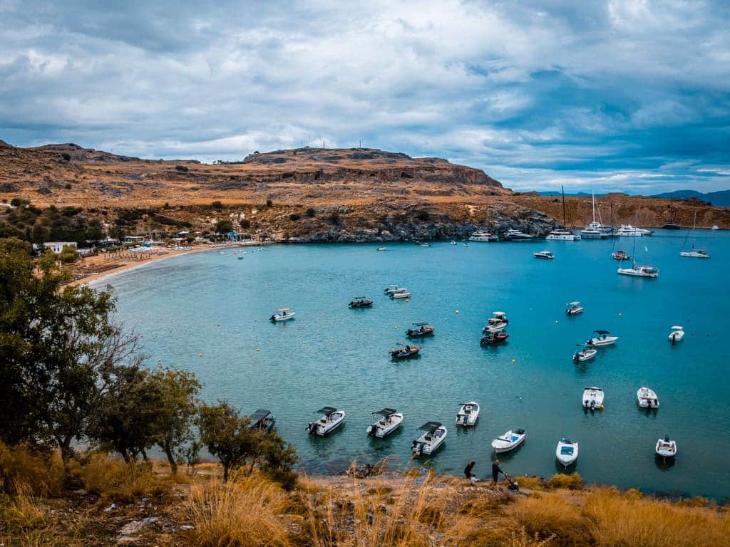 Lindos Beach Rhodes in October