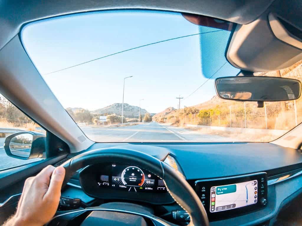 Rhodes Road Driving Rental Car