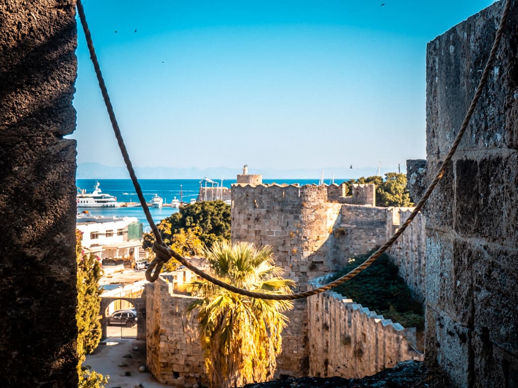 Rhodes Town Greece view from Palace to Harbour