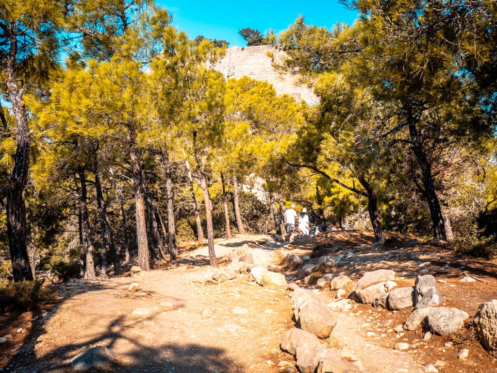Forest walk up to Monolithos Castle