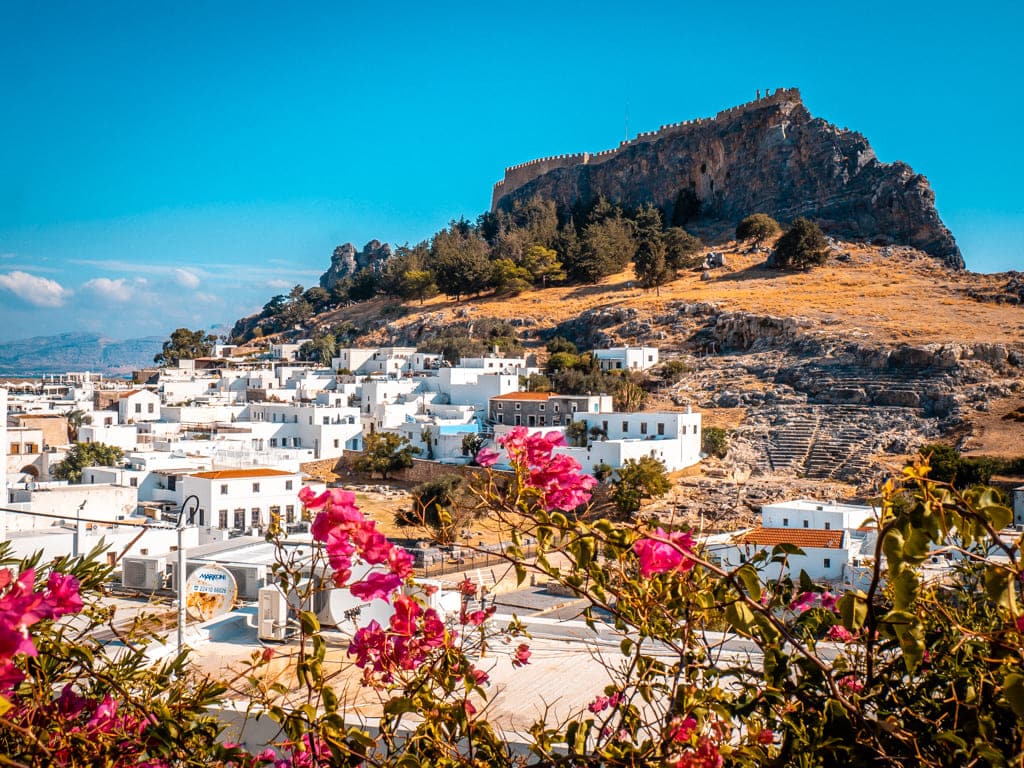 Lindos whitewashed village Rhodes