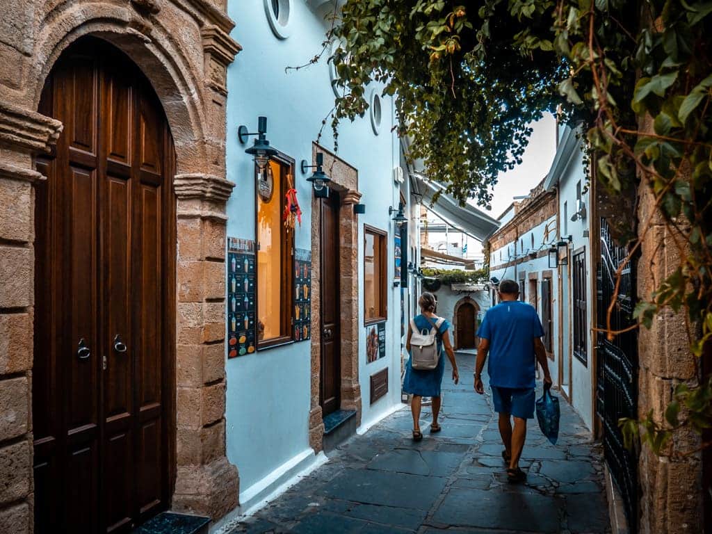 Lindos streets Rhodes
