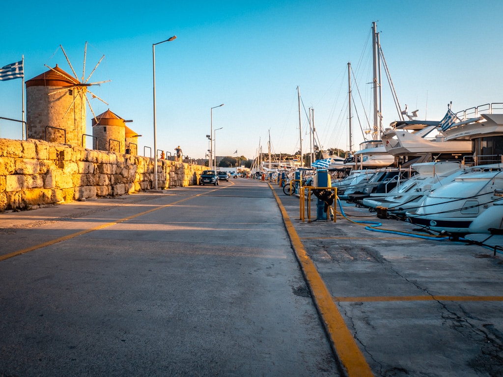 Mandraki Harbour Rhodes Windmills