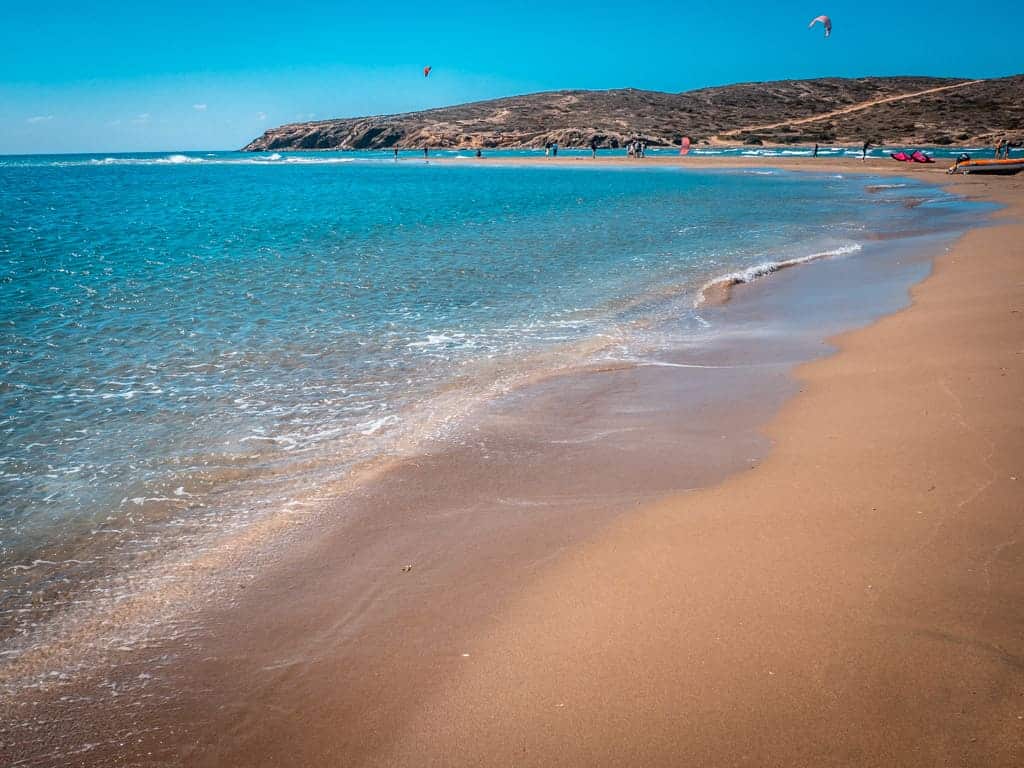 Prasonisi Beach with kitesurfers