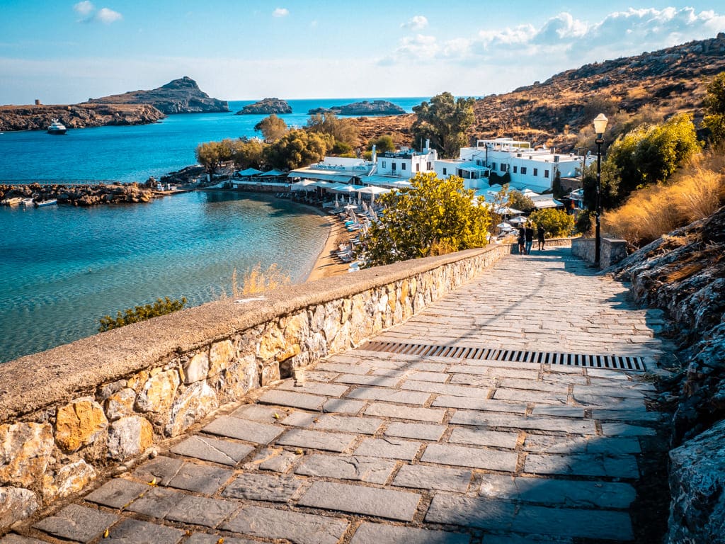 Way down to Lindos Beach