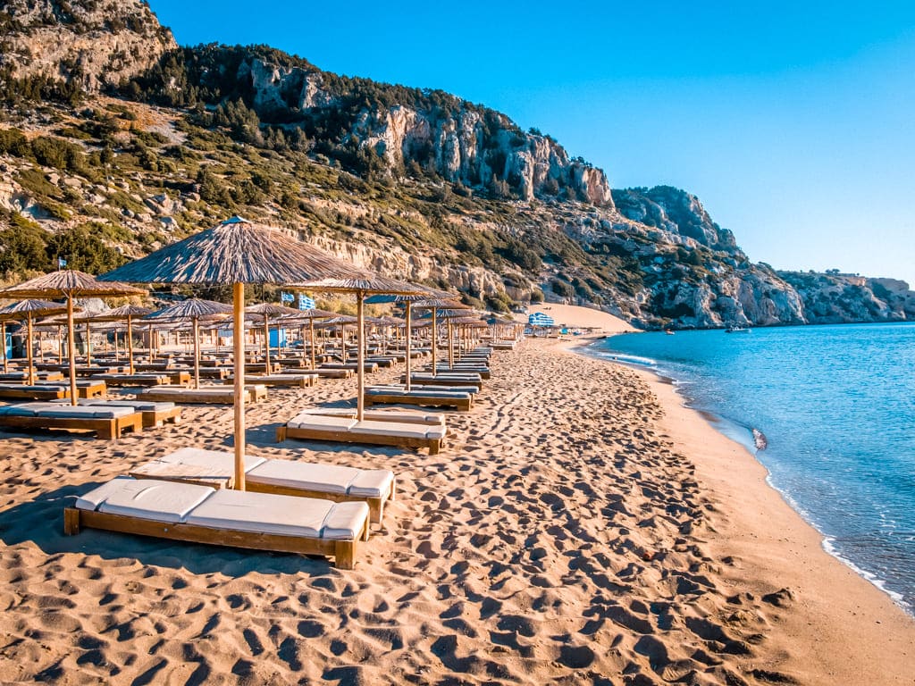 Tsambika Beach Rhodes Sandy Beach