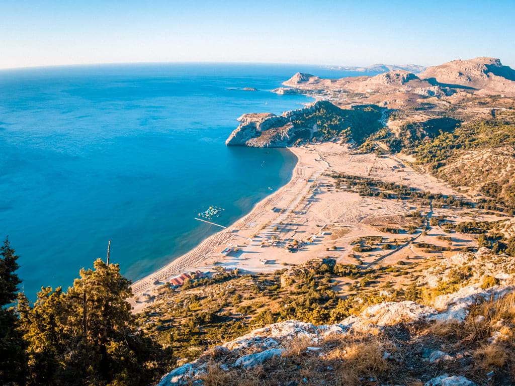 Tsambika Beach Rhodes aerial view